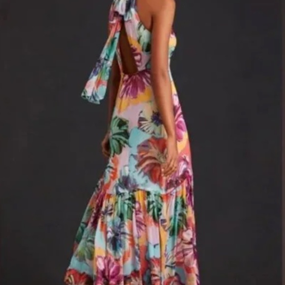 Maeve by Anthropologie - Halter Floral Midi Dress, size LP (large petite) - Picture 3 of 4